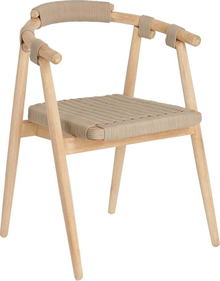 Zahradní židle z eukalyptového dřeva s béžovým