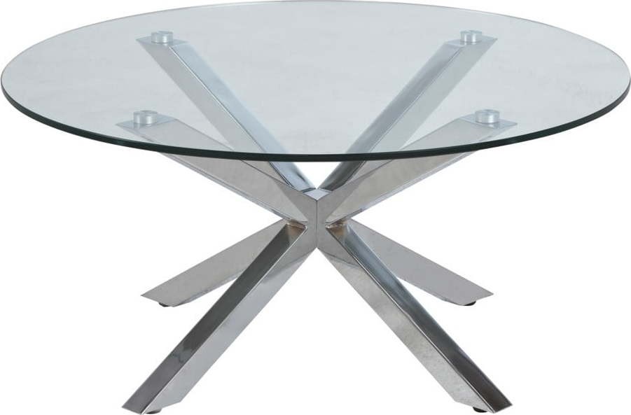 Kulatý konferenční stolek ve stříbrné barvě ø 82 cm