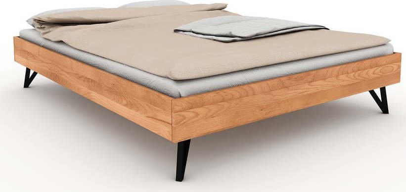 Dvoulůžková postel z bukového dřeva 200x200 cm