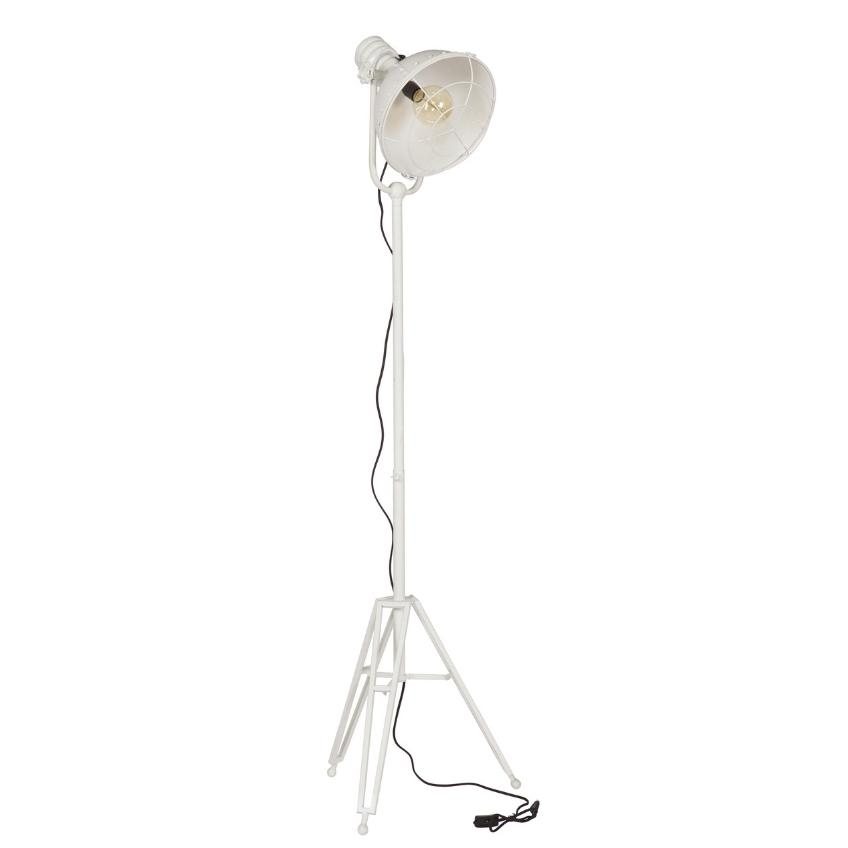 Hoorns Bílá kovová stojací lampa