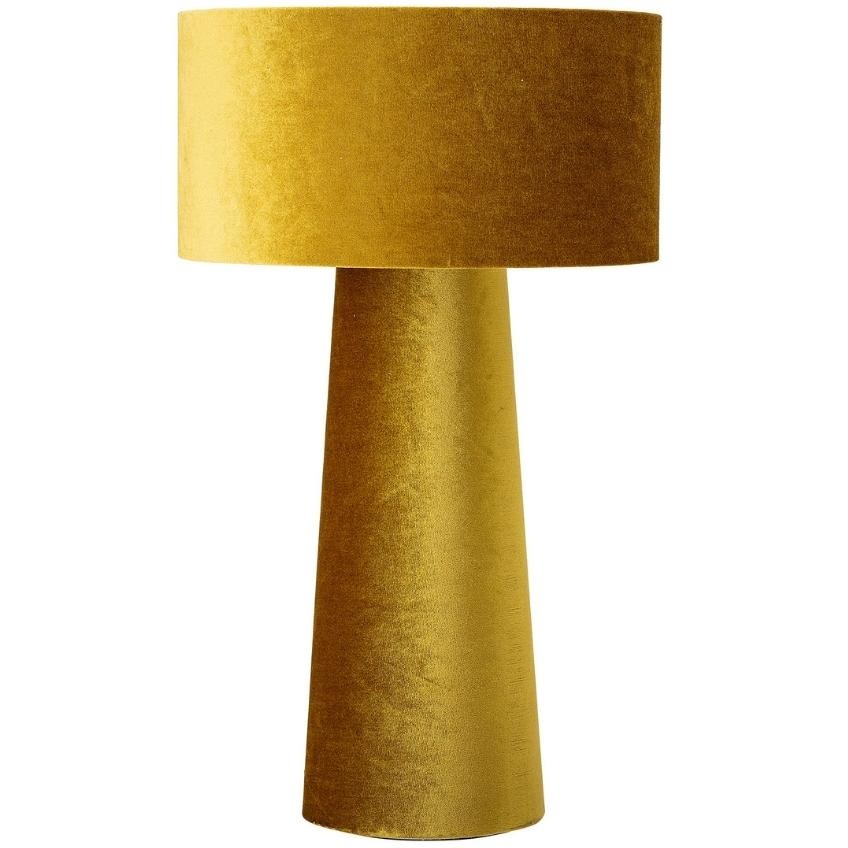Žlutá sametová stolní lampa Bloomingville Dafna