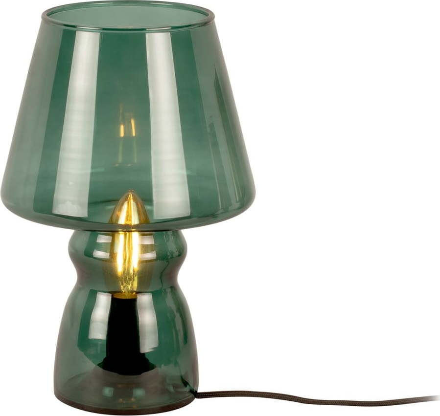 Tmavě zelená skleněná stolní lampa Leitmotiv