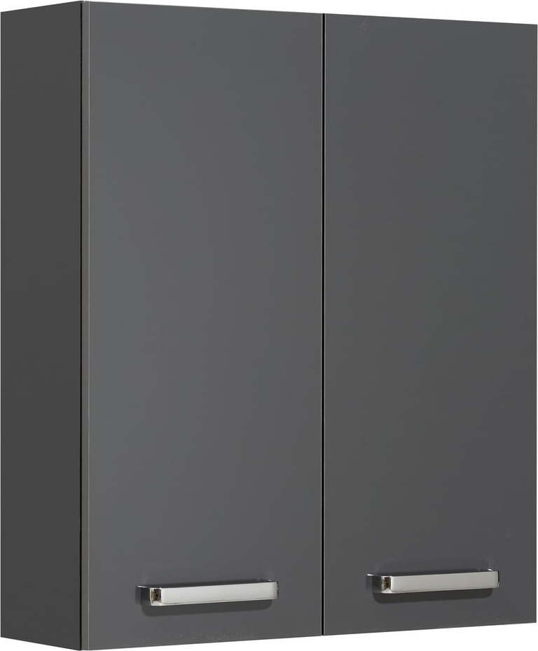Tmavě šedá závěsná koupelnová skříňka 60x70 cm