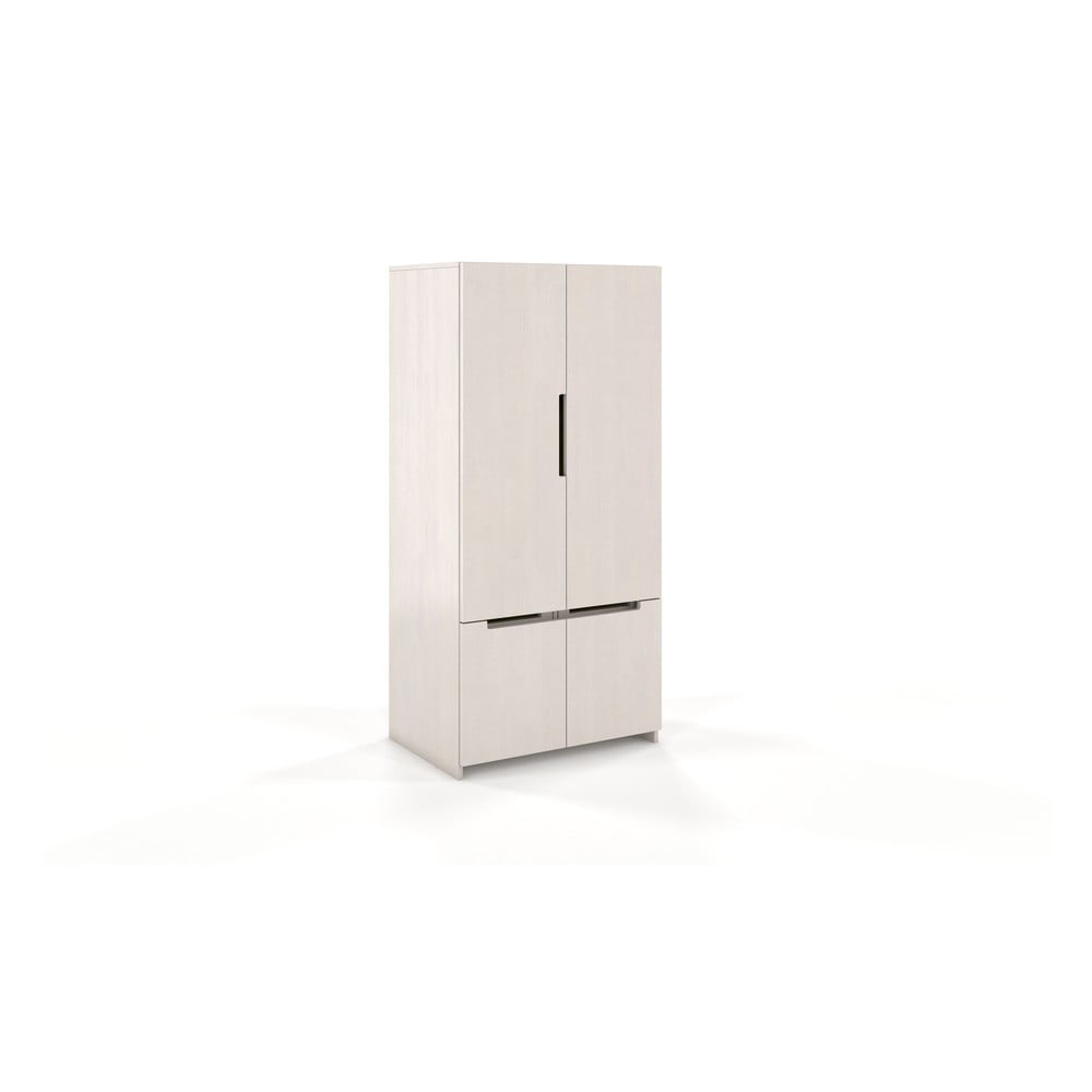 Bílá šatní skříň z borovicového dřeva 86x180