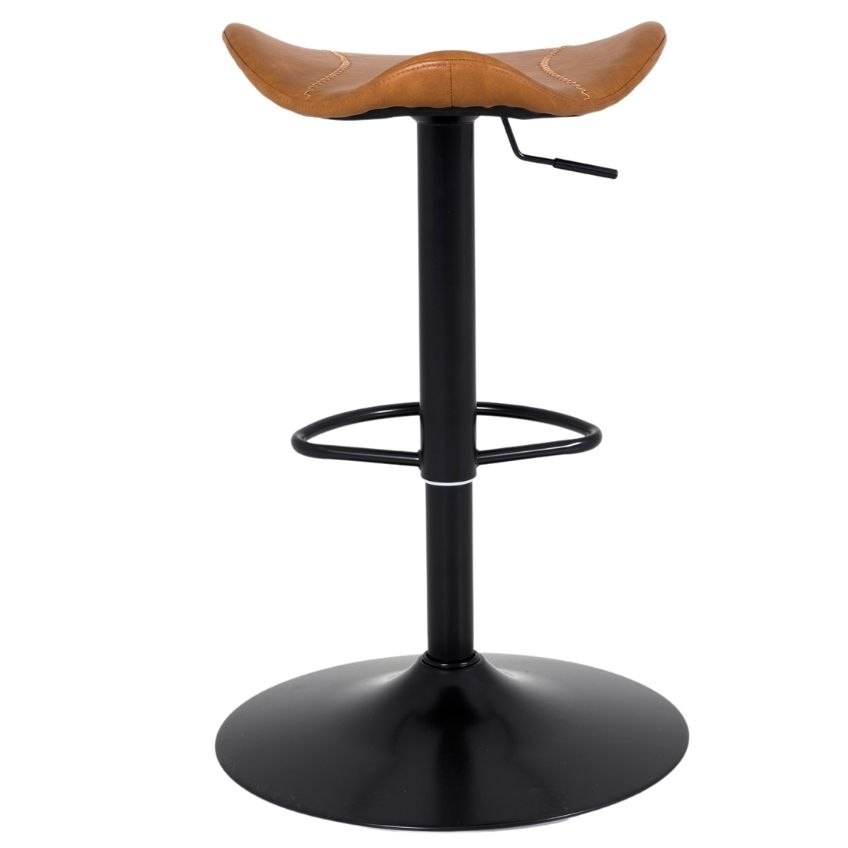 Hnědá koženková nastavitelná barová židle Tenzo Zeb 57-79