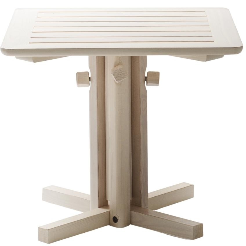 Bílý jasanový nastavitelný zahradní stolek Poom Tetra