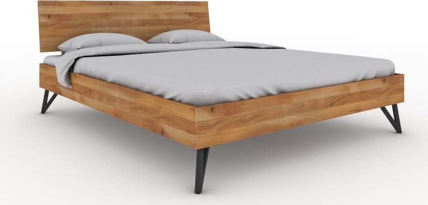 Dvoulůžková postel z dubového dřeva 140x200 cm