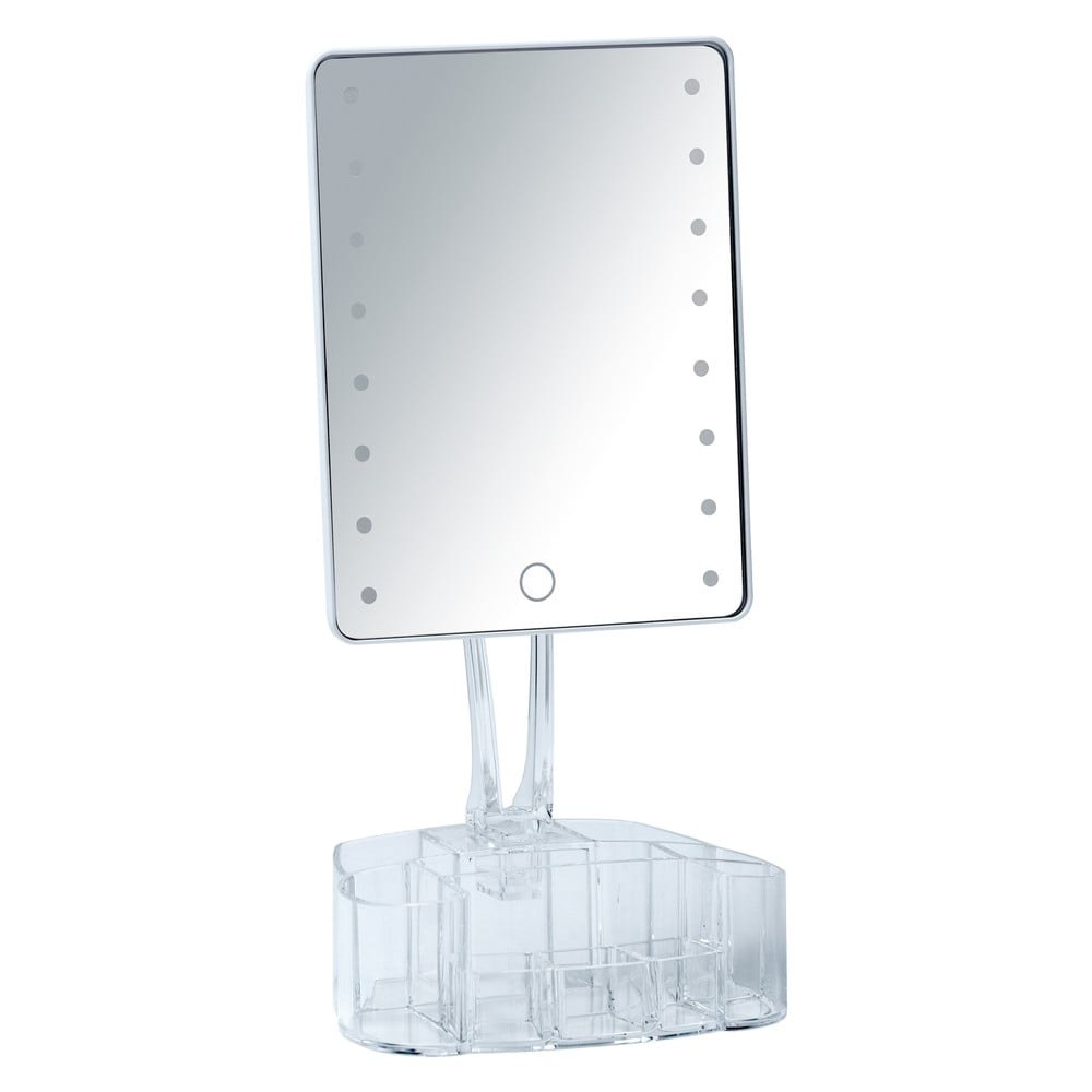 Bílé kosmetické zrcadlo s LED podsvícením a