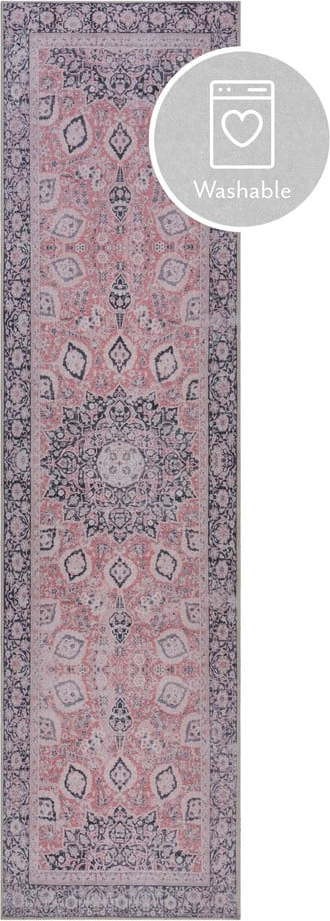 Růžový pratelný koberec běhoun 60x230 cm FOLD