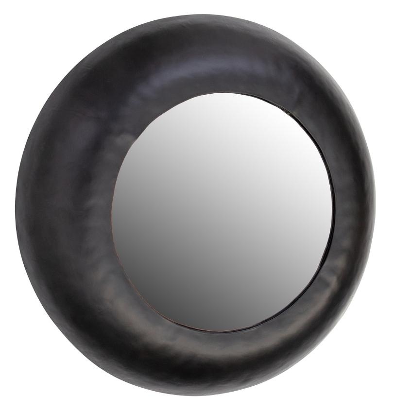 Hoorns Černé kovové závěsné zrcadlo