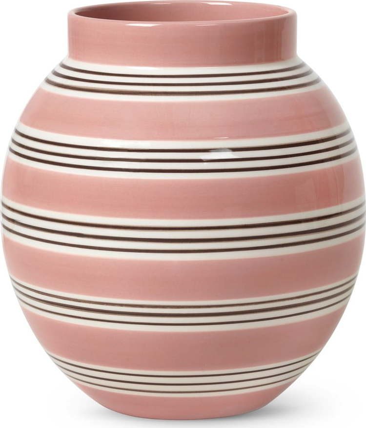 Růžovo-bílá porcelánová váza Kähler Design