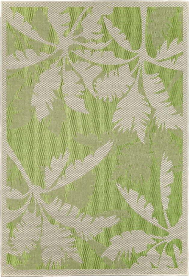 Zeleno-béžový venkovní koberec Floorita Palms