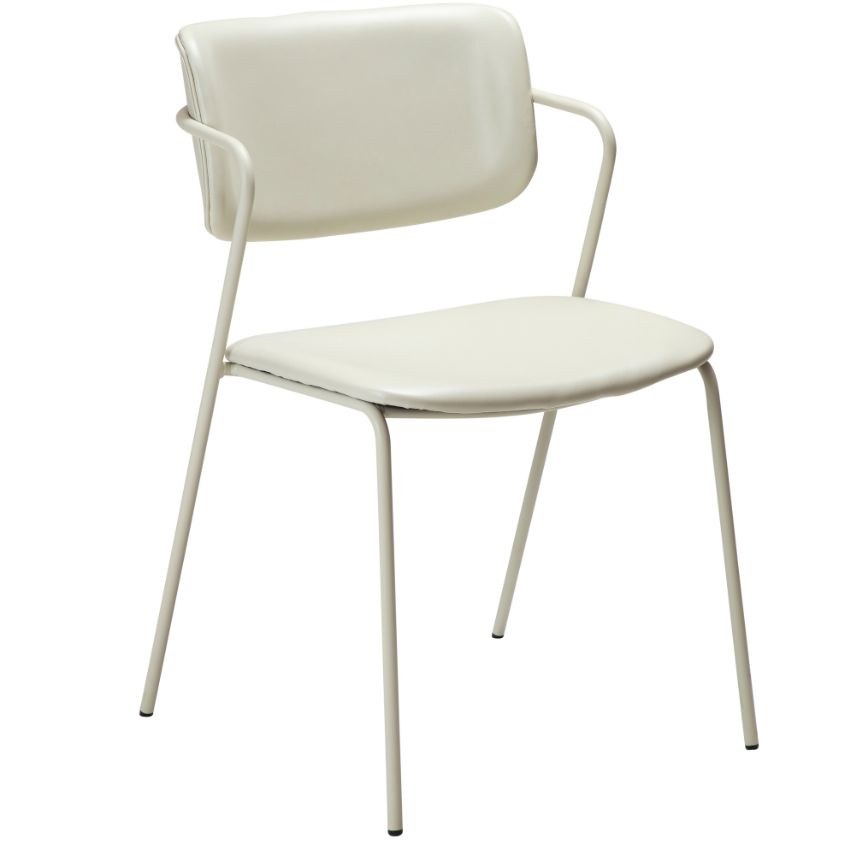​​​​​Dan-Form Krémově bílá koženková jídelní židle DAN-FORM