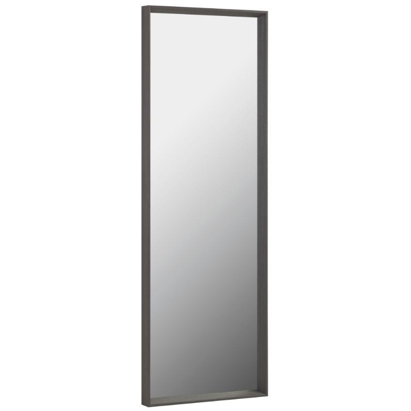 Tmavě šedé dřevěné nástěnné zrcadlo Kave Home