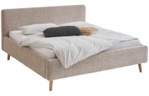 Béžová látková dvoulůžková postel Meise Möbel Mattis 160