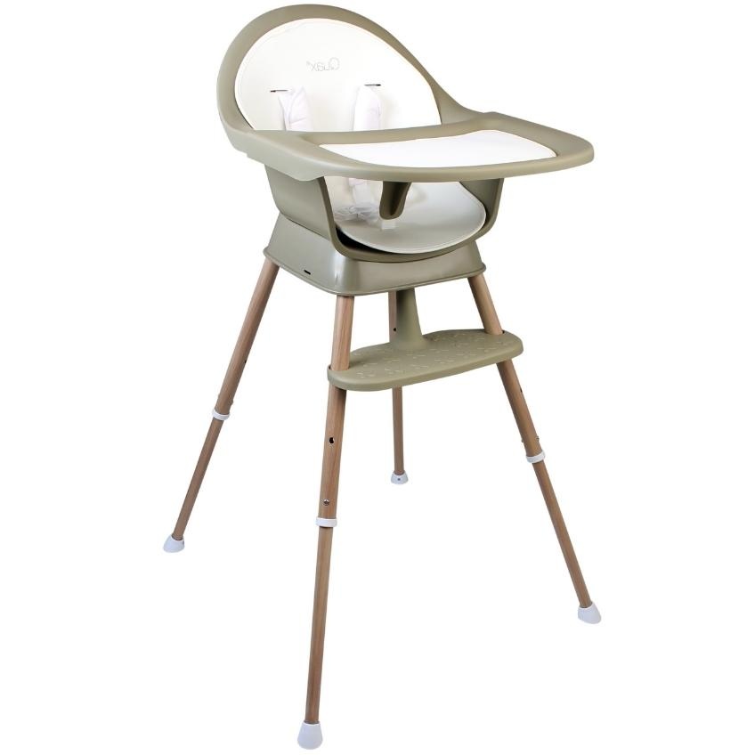 Béžová kovová jídelní židlička