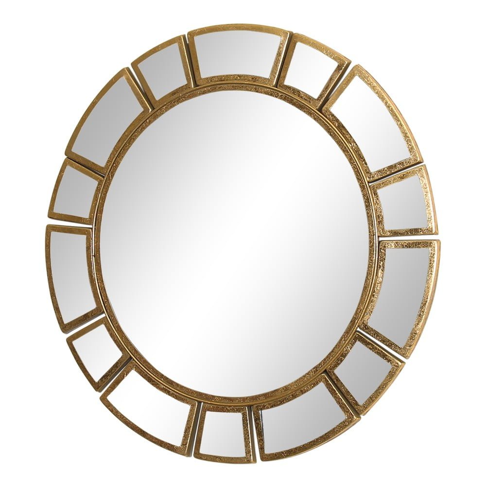Nástěnné zrcadlo s kovovým rámem ve