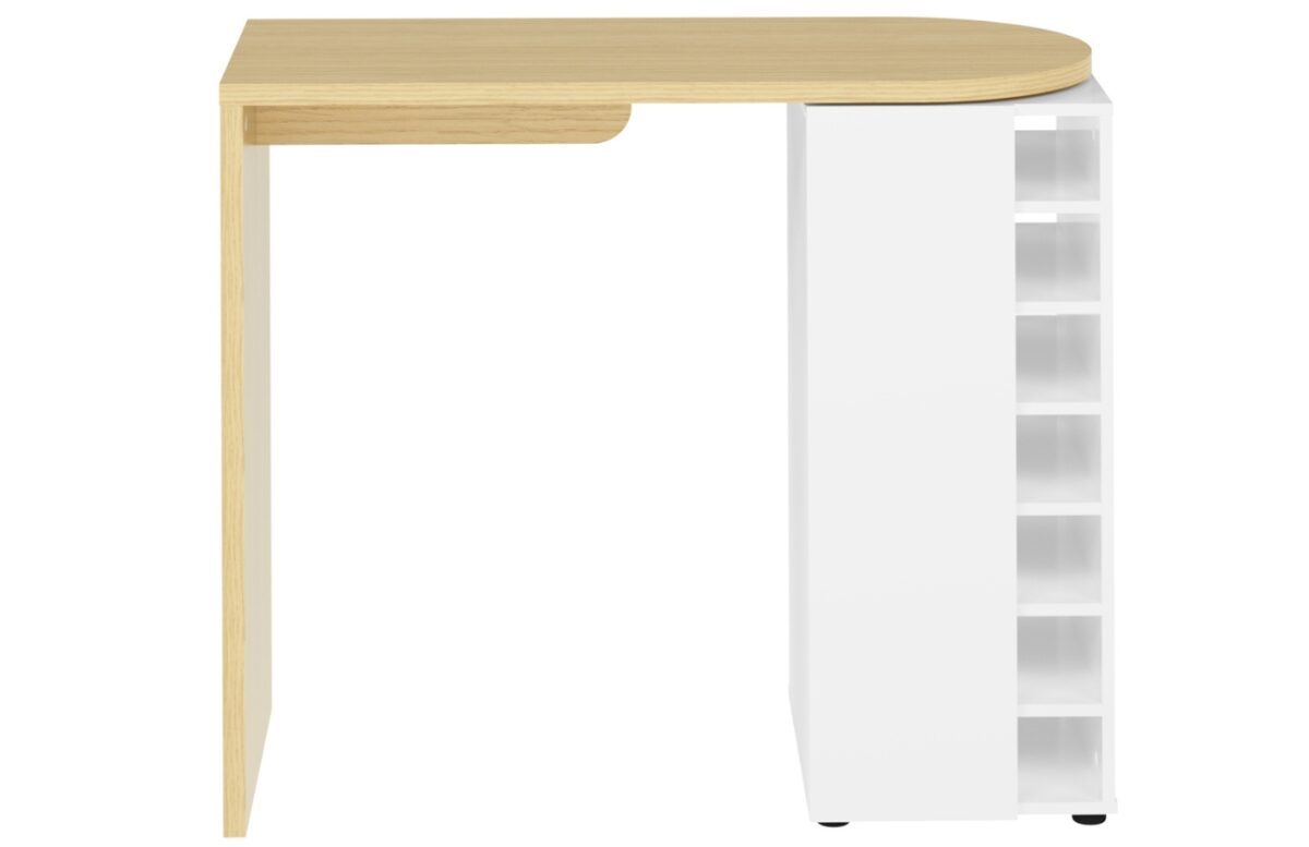 Bílý dubový barový stůl TEMAHOME Roll
