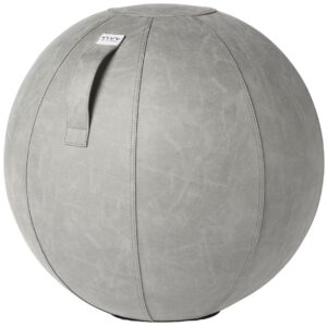 Betonově šedý koženkový sedací / gymnastický míč VLUV