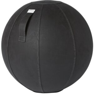 Černý koženkový sedací / gymnastický míč VLUV