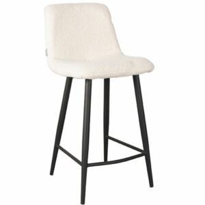 Bílá látková barová židle LABEL51