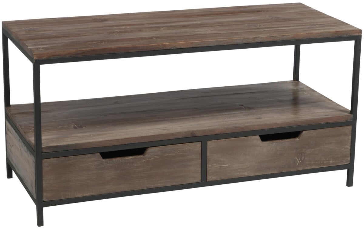 Hnědý dřevěný konferenční stolek J-line Conrad