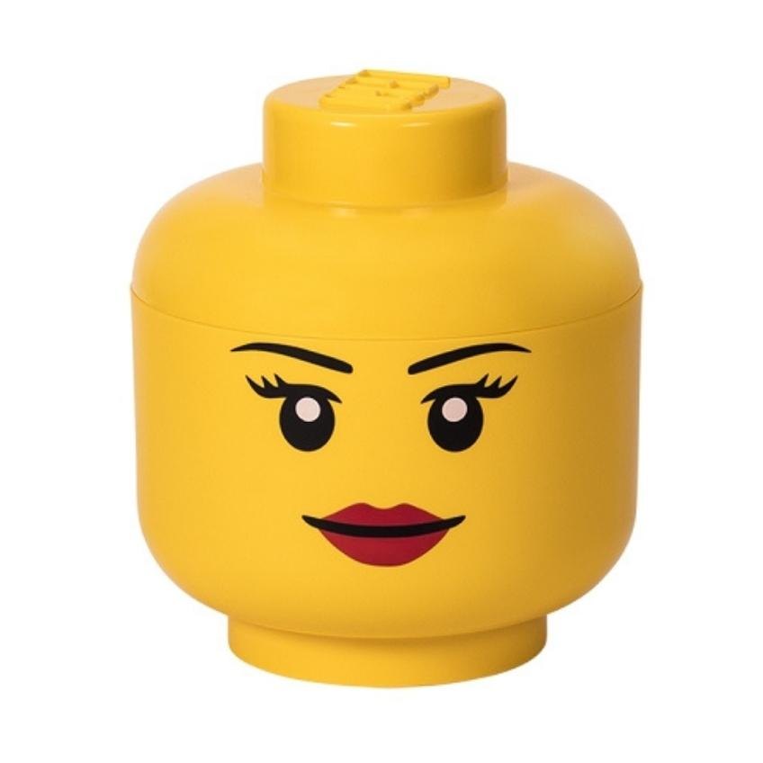 Žlutý úložný box ve tvaru hlavy