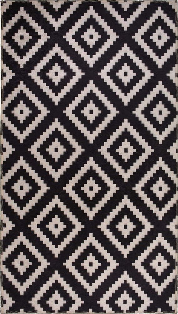 Černý pratelný koberec 80x50 cm