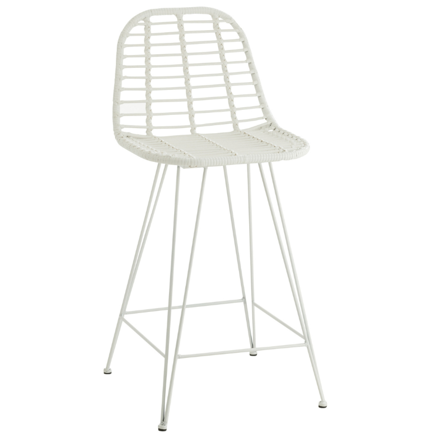 Bílá plastová barová židle J-line