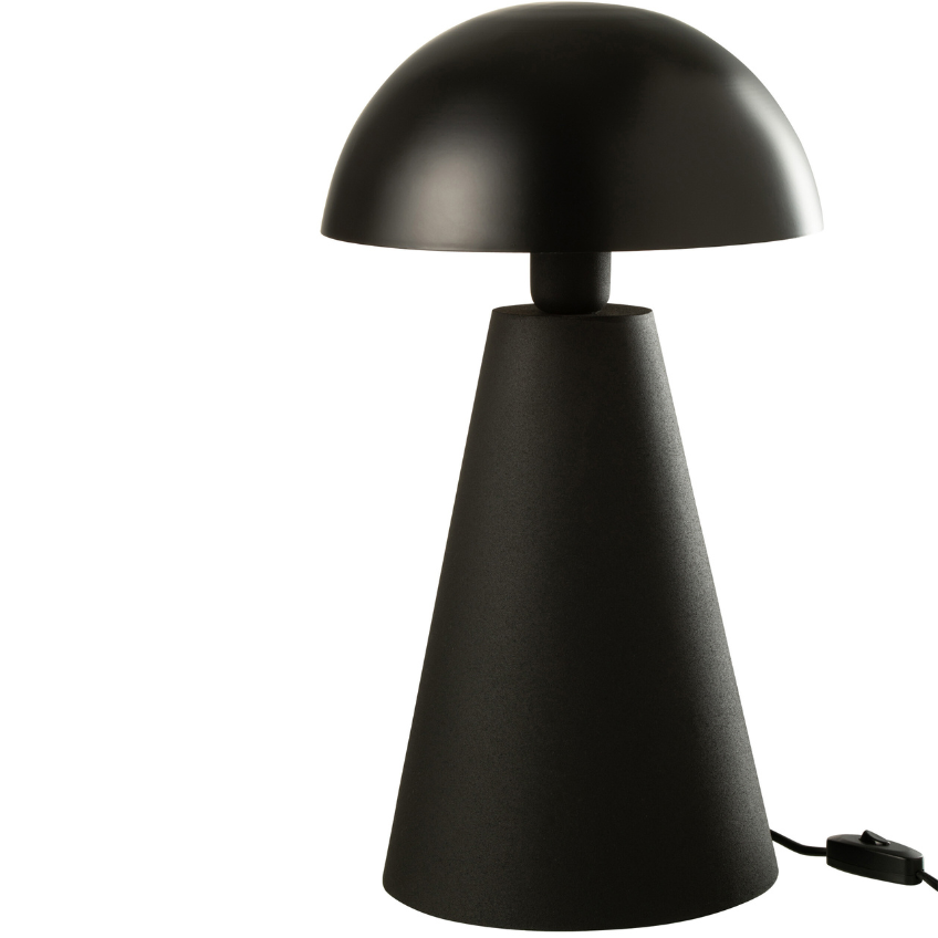 Černá kovová stolní lampa