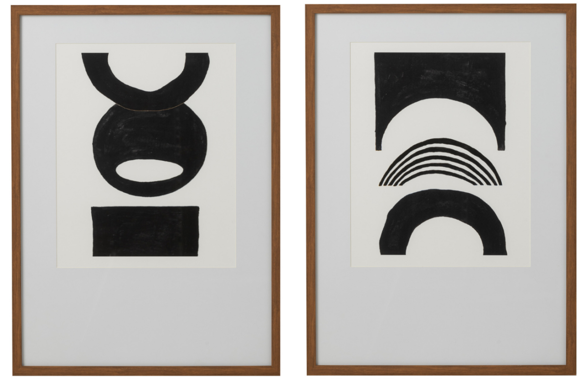 Set dvou černobílých abstraktních obrazů J-line Buto