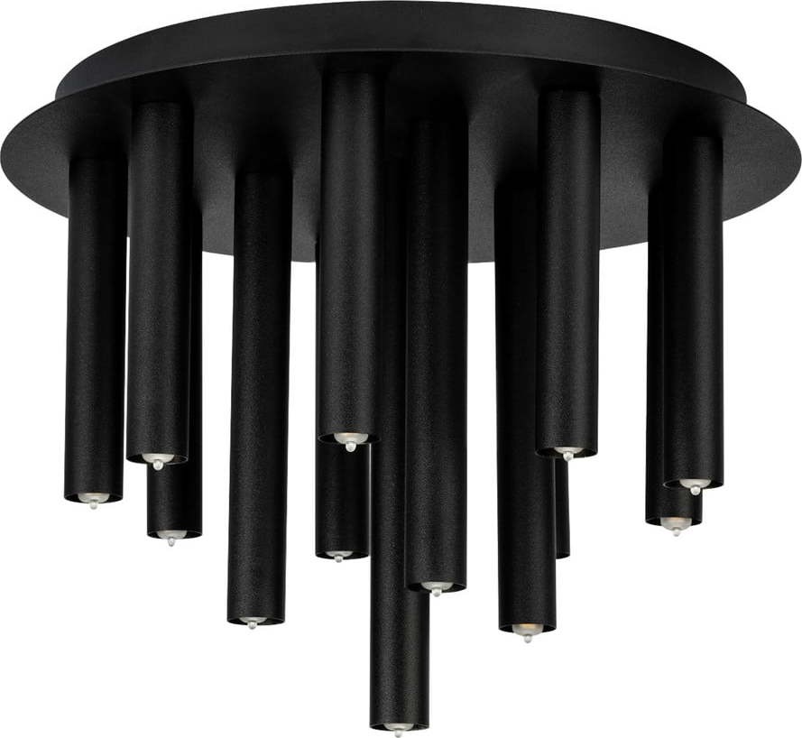Černé stropní svítidlo s kovovým stínítkem 34x34