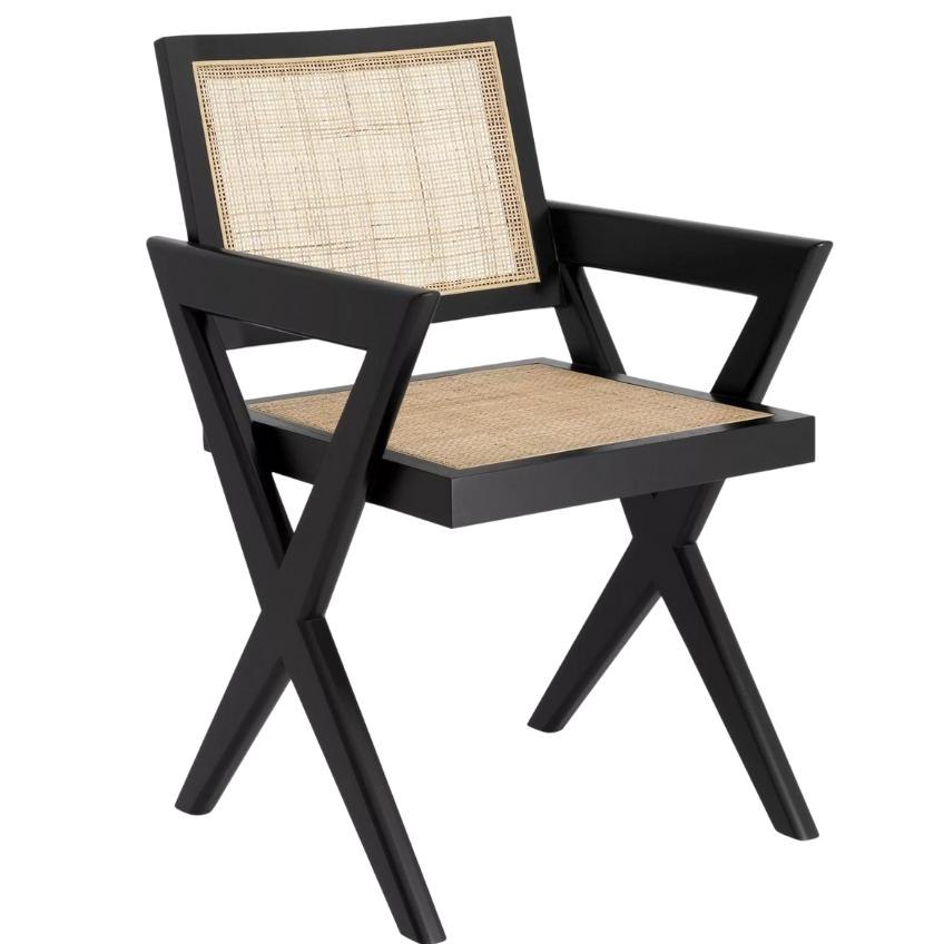 Černá dřevěná jídelní židle Eichholtz Augustin