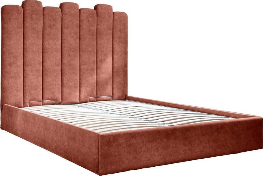 Čalouněná dvoulůžková postel s úložným prostorem s roštem 180x200 cm