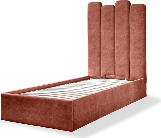 Čalouněná jednolůžková postel s úložným prostorem s roštem 90x200 cm