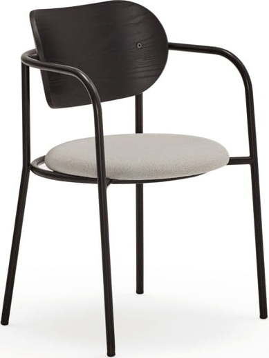 Černo-šedá jídelní židle v dekoru jasanu