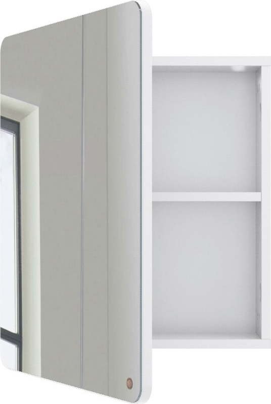 Bílá nástěnná koupelnová skříňka se zrcadlem