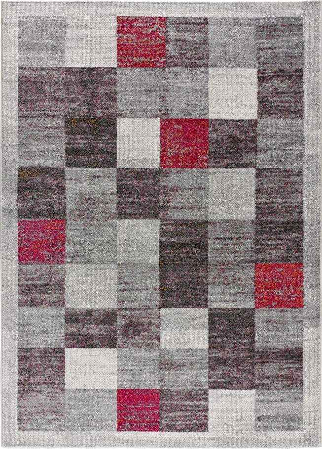 Červeno-šedý koberec 160x230 cm Sheki