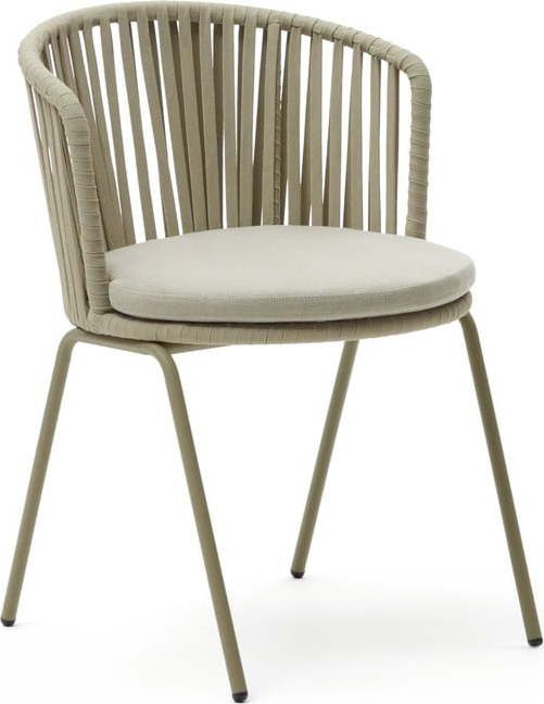 Béžová kovová zahradní židle Saconca