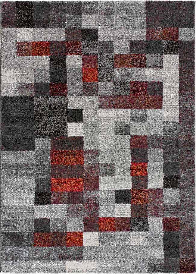 Červeno-šedý koberec 80x150 cm Fusion