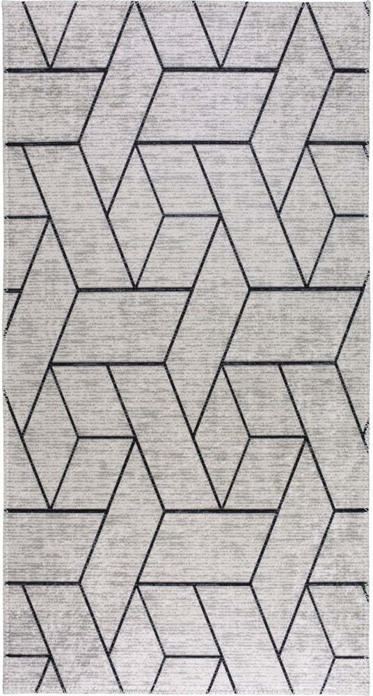 Světle šedý pratelný koberec 120x180