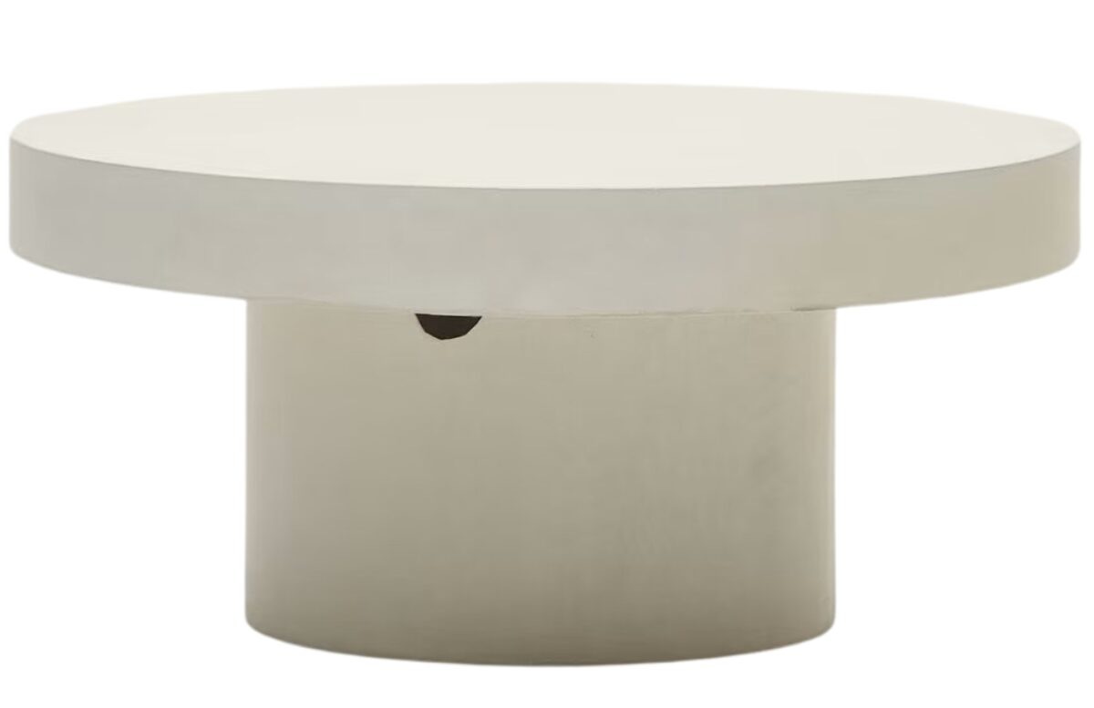 Bílý cementový zahradní konferenční stolek Kave
