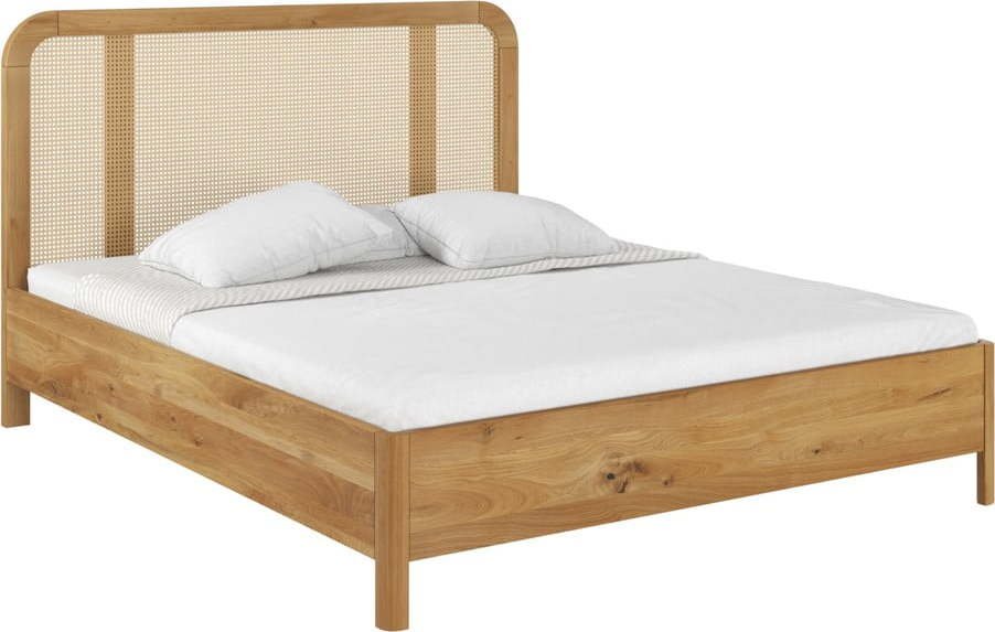 Dvoulůžková postel z dubového dřeva 180x200 cm v