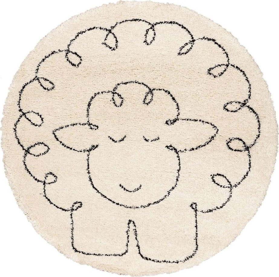 Béžový antialergenní dětský koberec ø 160 cm