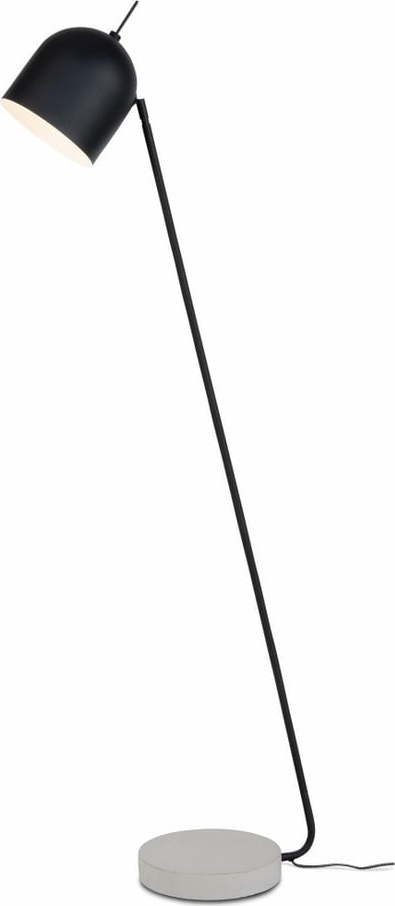 Černo-šedá stojací lampa s kovovým stínidlem (výška 147