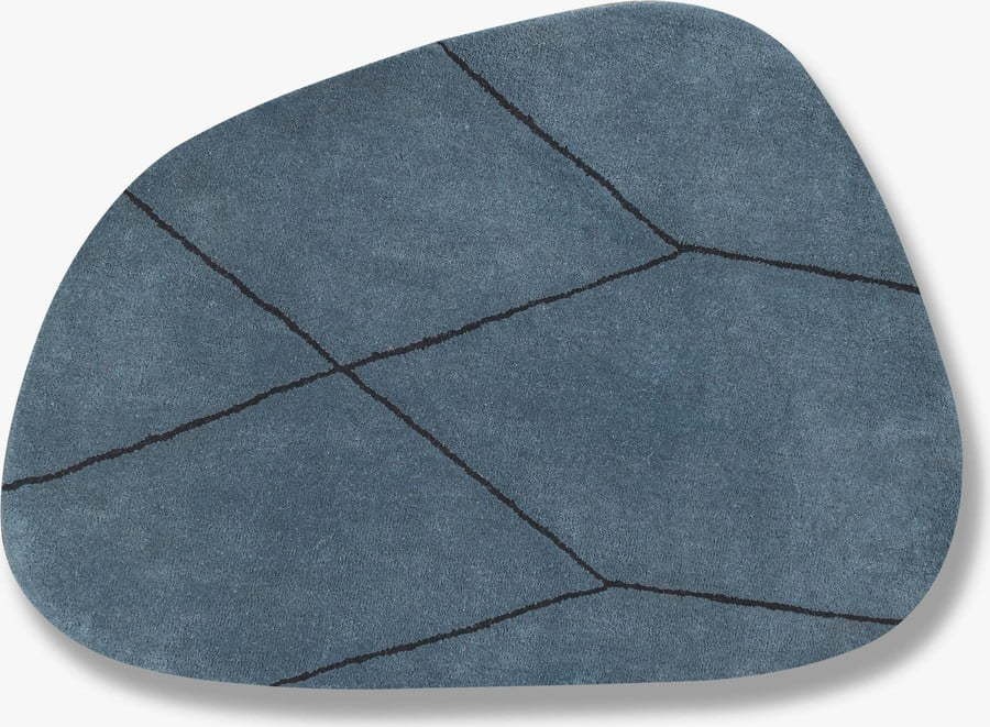 Modrý vlněný koberec 150x200 cm Shape