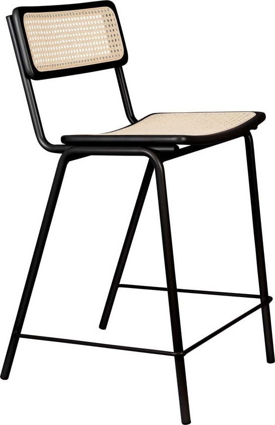 Černé/v přírodní barvě barové židle v sadě 2