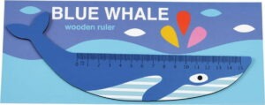 Dřevěné pravítko ve tvaru velryby Blue