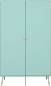 Tyrkysová dětská šatní skříň 113x190 cm