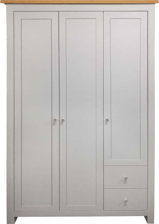 Bílá šatní skříň v dekoru dubu 112x180